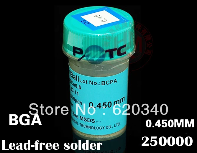 

Free Shipping PMTC 0.45mm Big bottle BGA Lead-Free Solder Balls 250K BGA Rework Reballing Solder Ball TS 16949 certification
