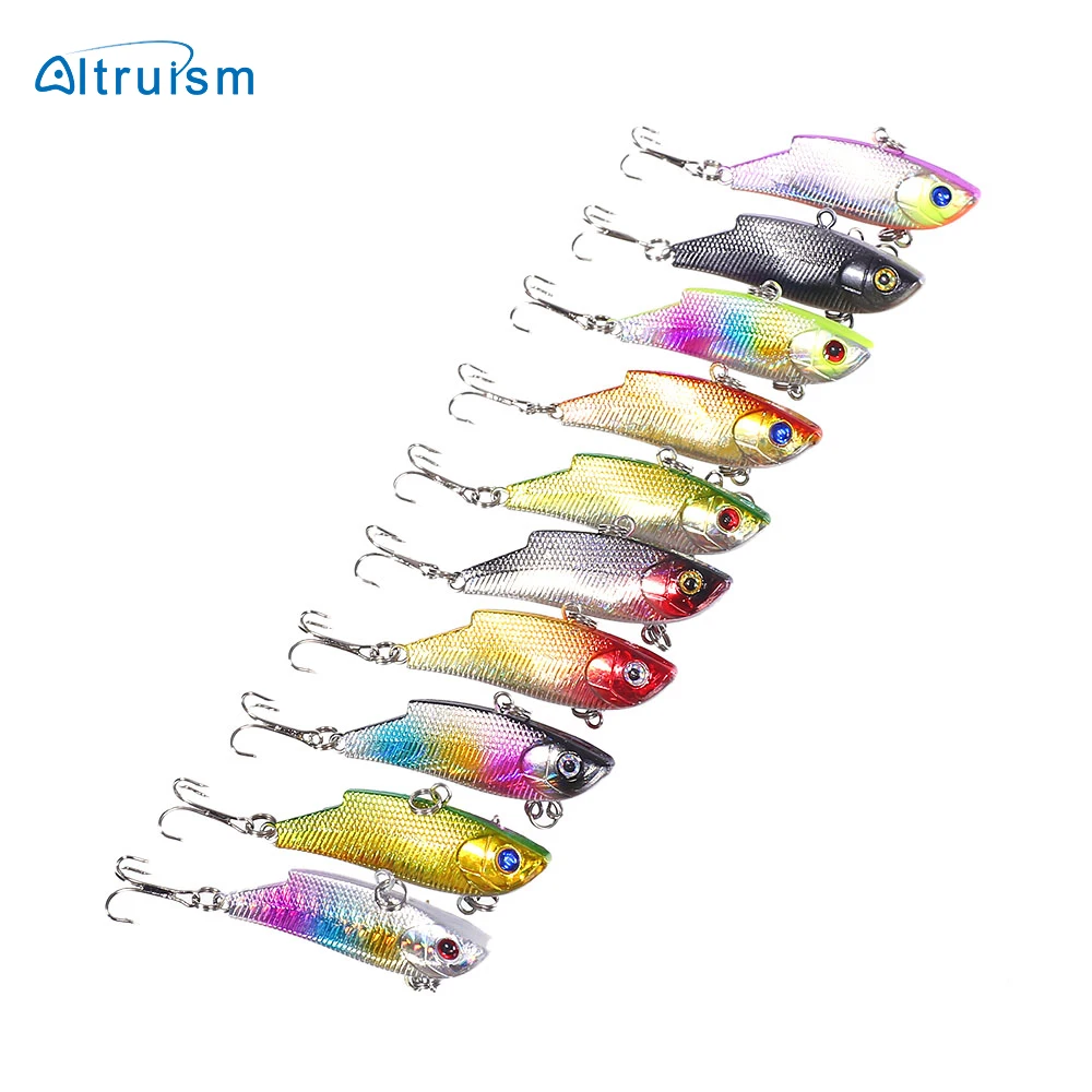 6pcs/lot Altruism Japan fishing lure Vibration swimbait crankbait 6# treble hooks Hard Bait Walleye sequin tackle | Спорт и