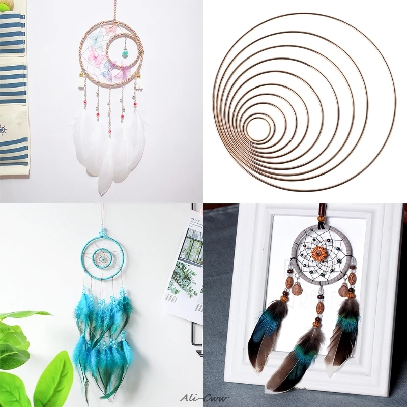 Металлический Ловец снов кольцо макраме обруч DIY аксессуары 35-190 мм | Дом и сад