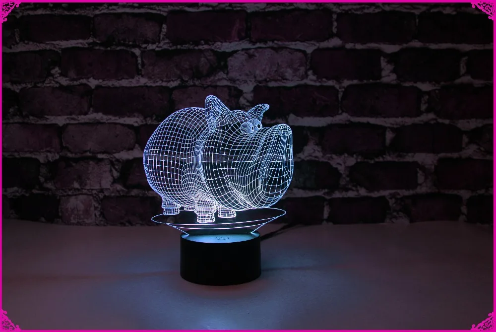 Новинка 2016 подарки 3d светодиодный ночник/настольная лампа форма счастливой