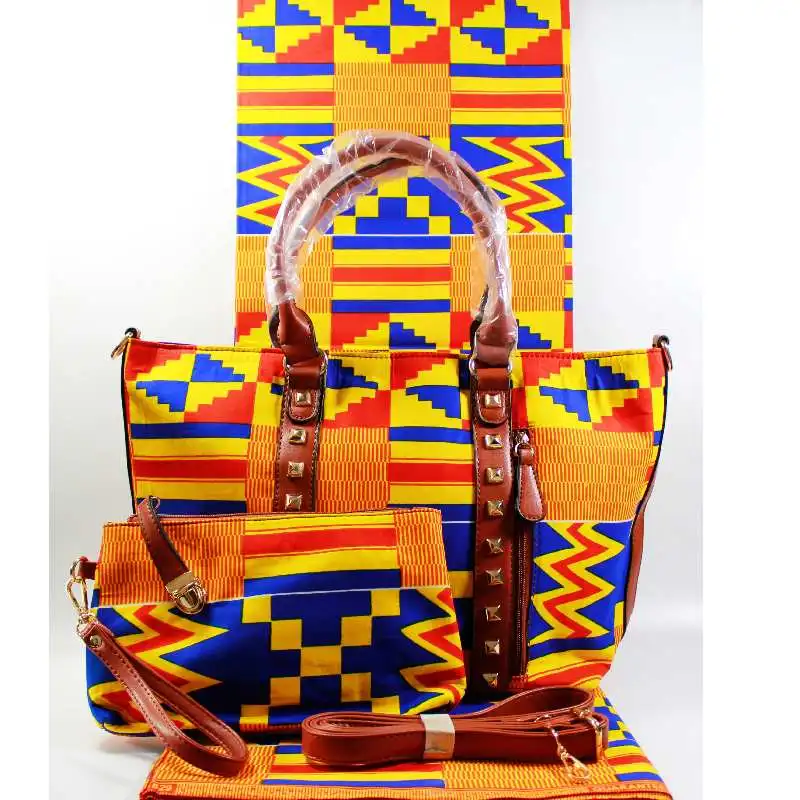 Новейшая модная африканская восковая сумка комплект 3 шт./компл. из воска Анкары 6