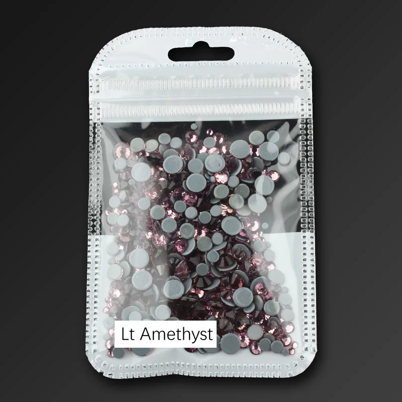 Lt Amethyst Высокое качество, исправление хрусталя и искусственного алмаза, прозрачный SS6-SS30, разные размеры, кристаллы и камни, 1000 шт./лот, для одежды, сделай сам - Цвет: Lt Amethyst