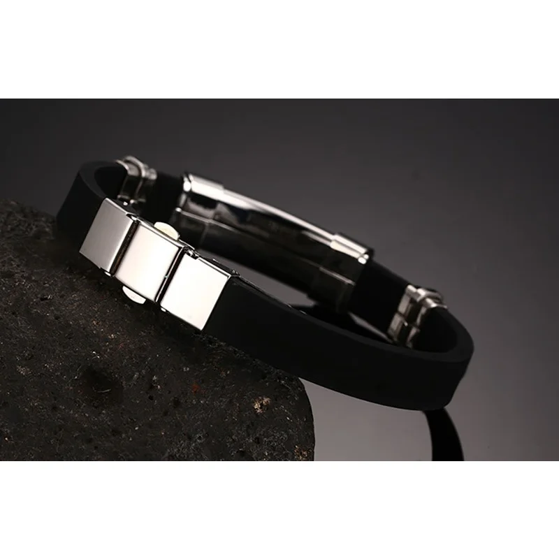 Мужской браслет из нержавеющей стали золотого цвета с крестом простой