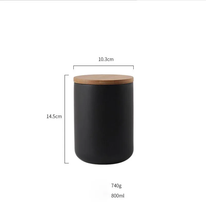 Керамическая бутылка для специй с деревянной крышкой для соевого соуса, соли и сахара M97C.