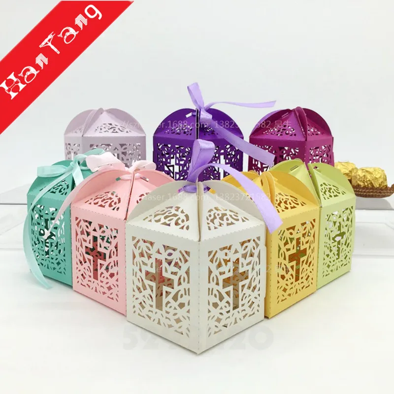 25 шт. Свадебная подарочная коробка скрещивание коробки для конфет Baby Shower или день рождения для крещения и причастия пасхальное украшение 5Z