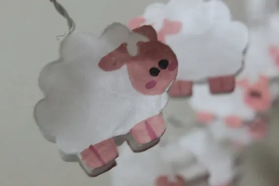 2016 3 м 220 В 20 шт модели овечек Бумажная гирлянда освещение ночник декор для детской