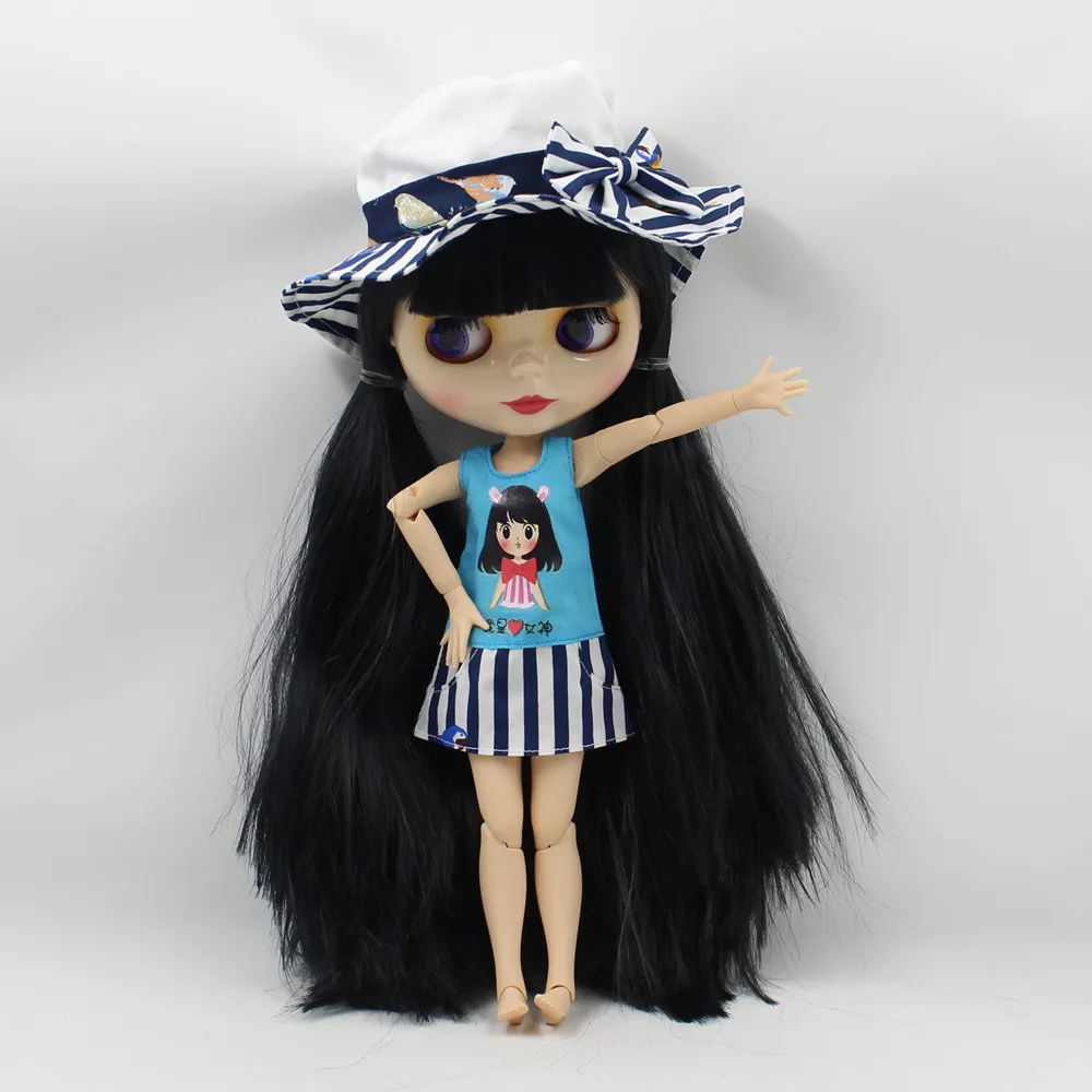 ICY DBS шарнирная кукла Blyth игрушка прямые черные волосы шарнир тела белая кожа 1/6 30