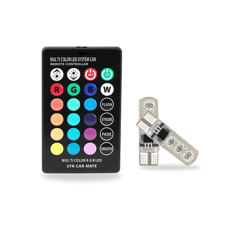 RGB светодиод T10 W5W лампочка 194 168 дистанционное управление внутренний источник