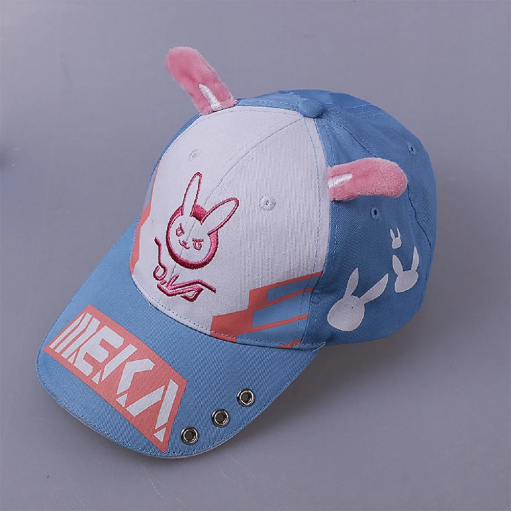 Игры OW D.VA симпатичная бейсболка шапка с заячьими ушками Милая футболка