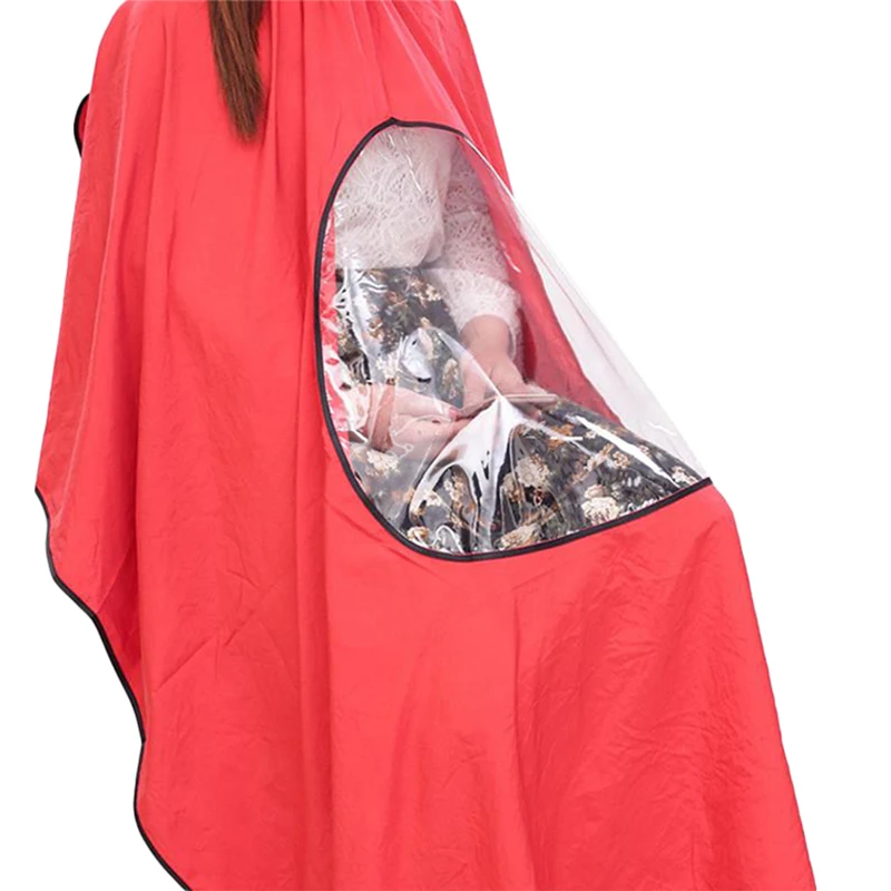 Professional Salon Barber Hairdresser Cape Gown Transparent Cloth Waterproof View Window Hair Cut Hairdressing Can play phone | Красота и