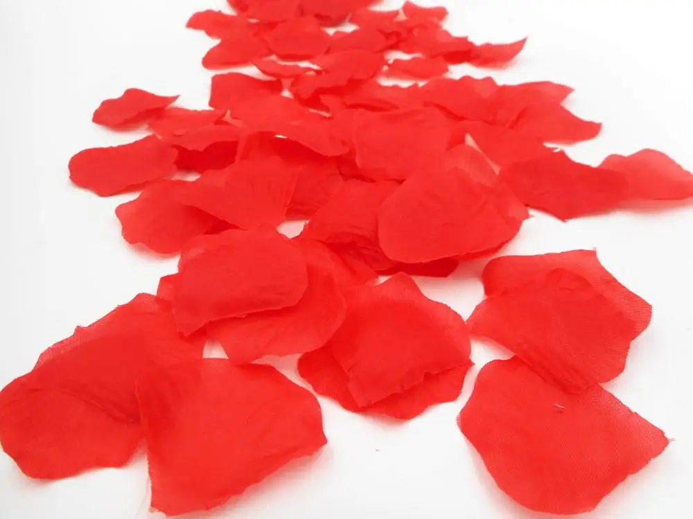 Red 1000 шт. 10 пакетов красный смешанный белый искусственный шелк цветок девушка лепестки роз для свадьбы прохода украшения - Цвет: Red