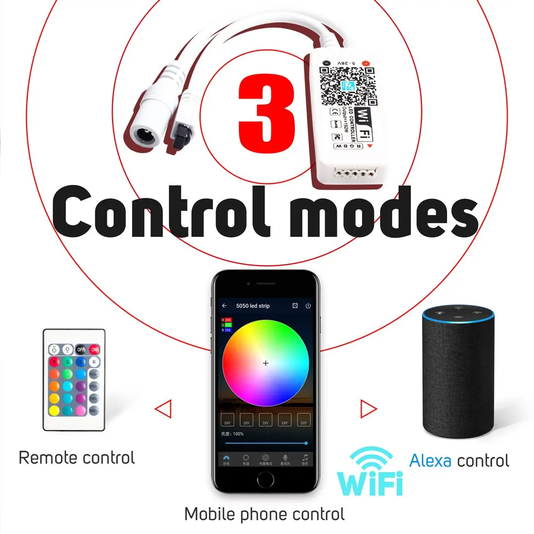 Светодиодная лента с поддержкой Wi Fi и Bluetooth|Контролеры RGB| |