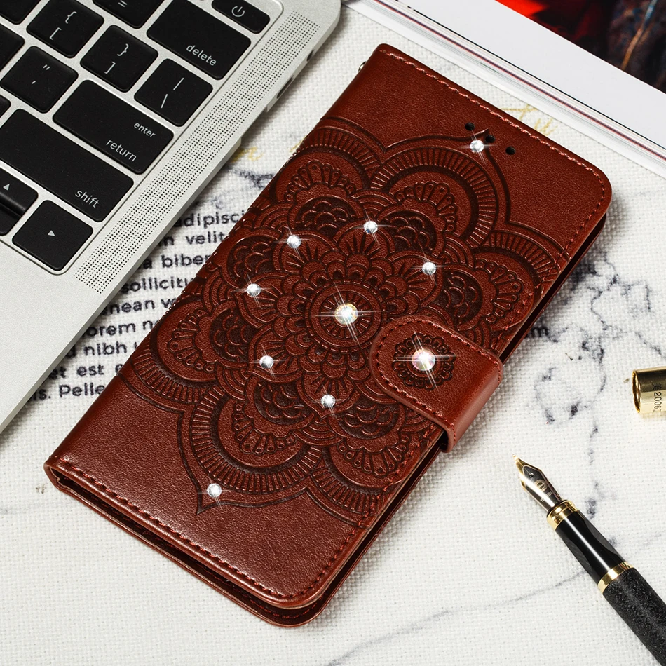 Алмазная 3D Мандала для Red mi Note 7 S 7 6 Pro Red mi 6A 7A задняя крышка для Xiao mi A2 Lite mi 8 Lite кожаный кошелек чехлы для телефонов