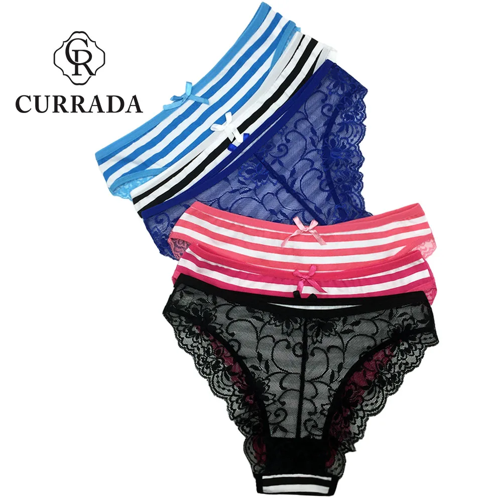 Женские прозрачные кружевные трусы CURRADA нижнее белье из хлопка с низкой талией 6
