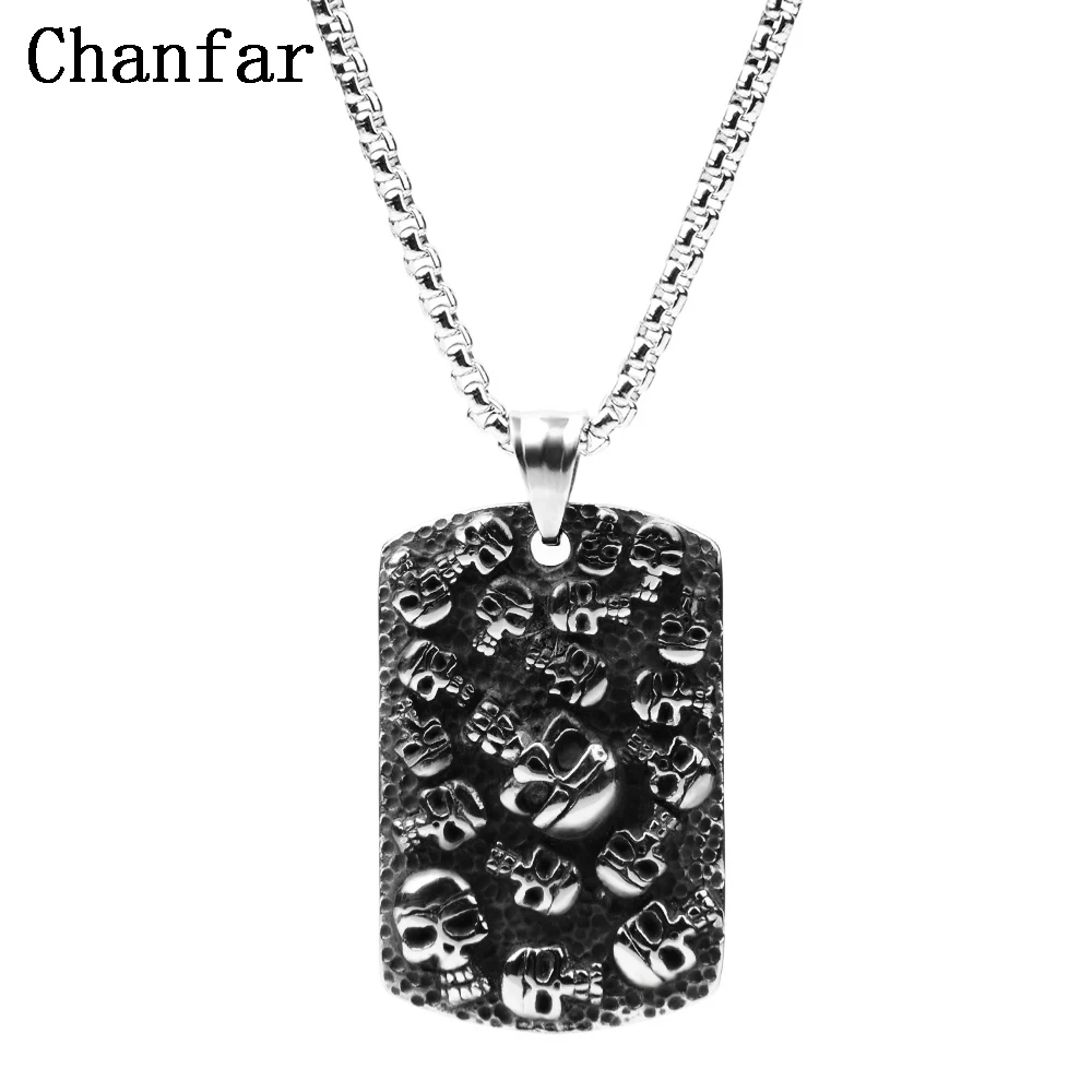Длинная цепочка Chanfar в стиле панк с татуировкой квадратное ожерелье подвеской