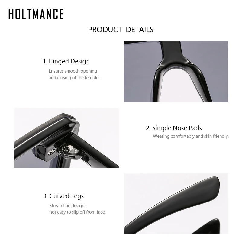 Модные квадратные мужские солнцезащитные очки Женская Большая оправа Винтажные