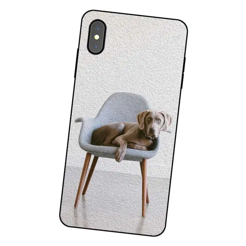 N464 Weimaraner Cute Black Silicone Case Cover For Apple iPhone 11 Pro XR XS Max X 8 7 6 6S Plus 5 5S SE |