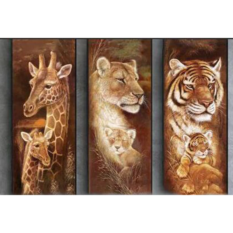 

Животные Алмазная вышивка 5D, сделай сам, бриллиантовый рисунок Рождество Тигры и Жирафы вышивки крестом полный стразы мозаика