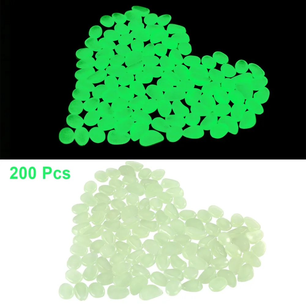 

200 Pieces Glow in the Dark Pebbles Rocks Stones Great for Backyard or Indoor Decor Garden Aquariums Flower Bed glow BRIGHT