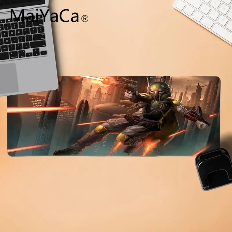 MaiYaCa Звездные Войны Боба Фетт прочный резиновый коврик для мыши геймерский игровой коврик для клавиатуры компьютерный планшет аниме мышь коврик для мыши - Цвет: Lock Edge 30x80cm