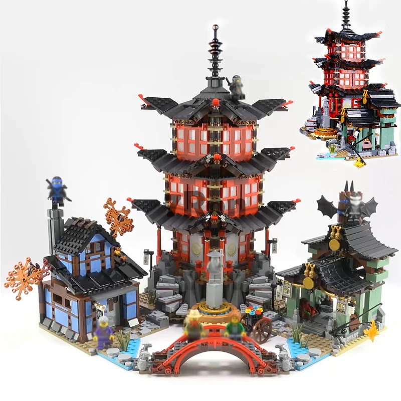 70751 06022 Совместимость Конструкторы Ninjago рисунок храм Airjitzu модель здания