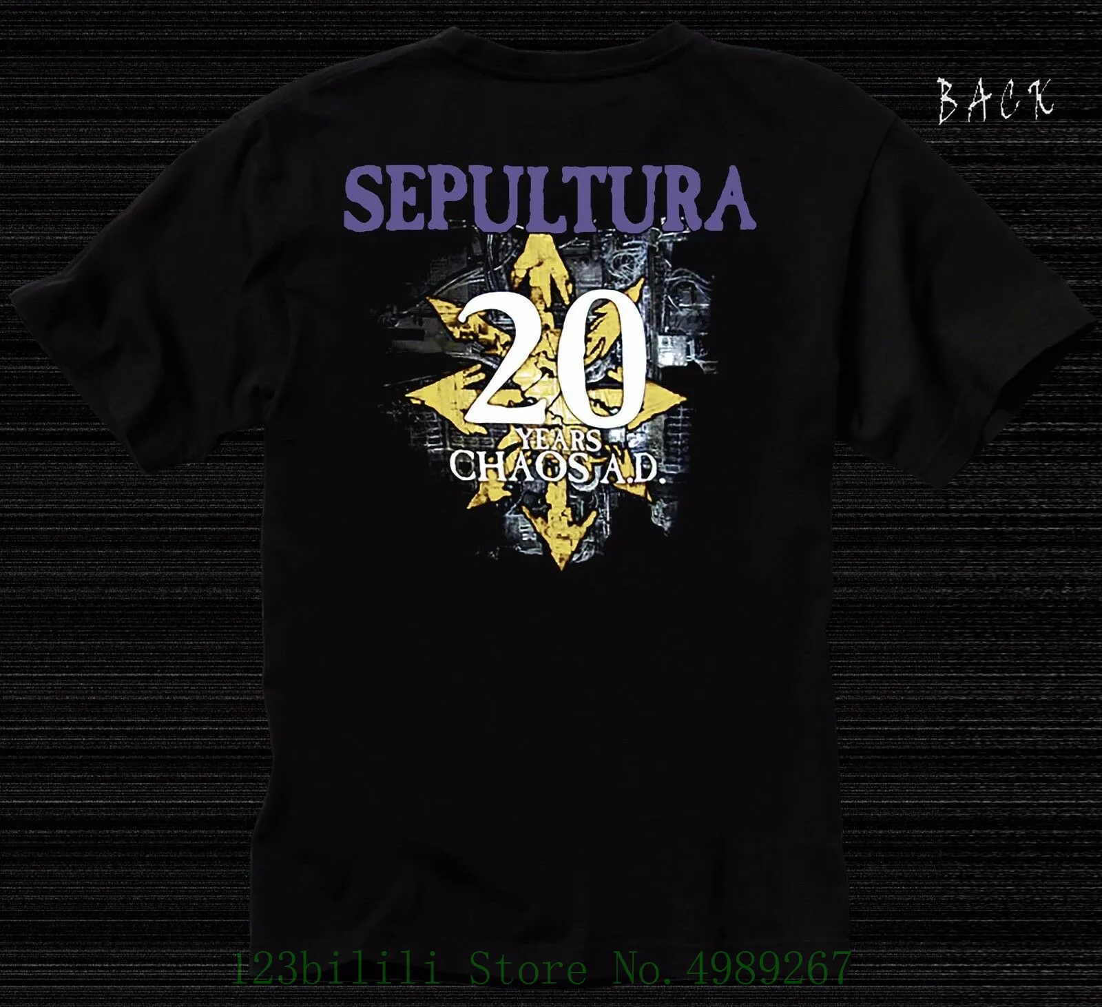 Sepultura Chaos A. d. Бразильский тяжелый металлический ремешок футболка Размеры: от S до