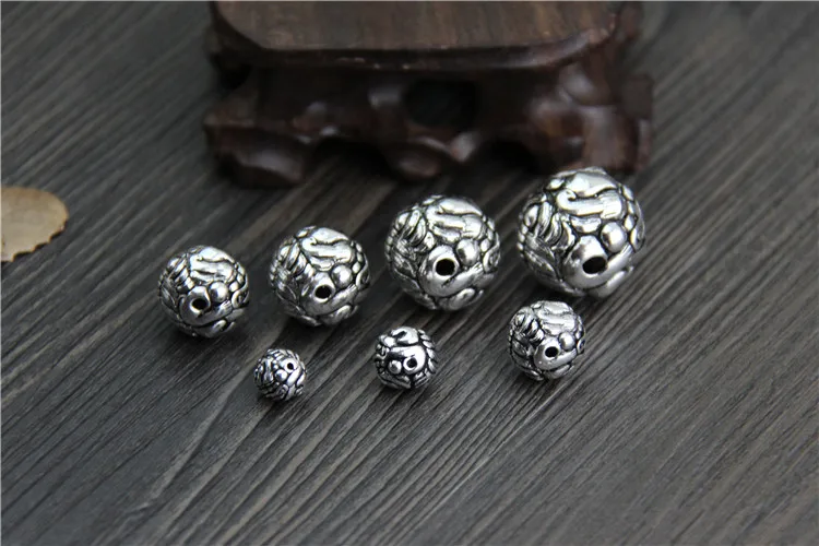 S925 Thai silver DIY sterling silver Color jewelry lucky brave troops bead bracelet beads