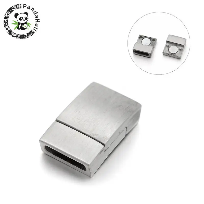 

Matte 304 Stainless Steel Rectangle Magnetic Clasps Bracelet Making Findings Stainless Steel Color 20x12.5x6mm Hole: 10x2mm