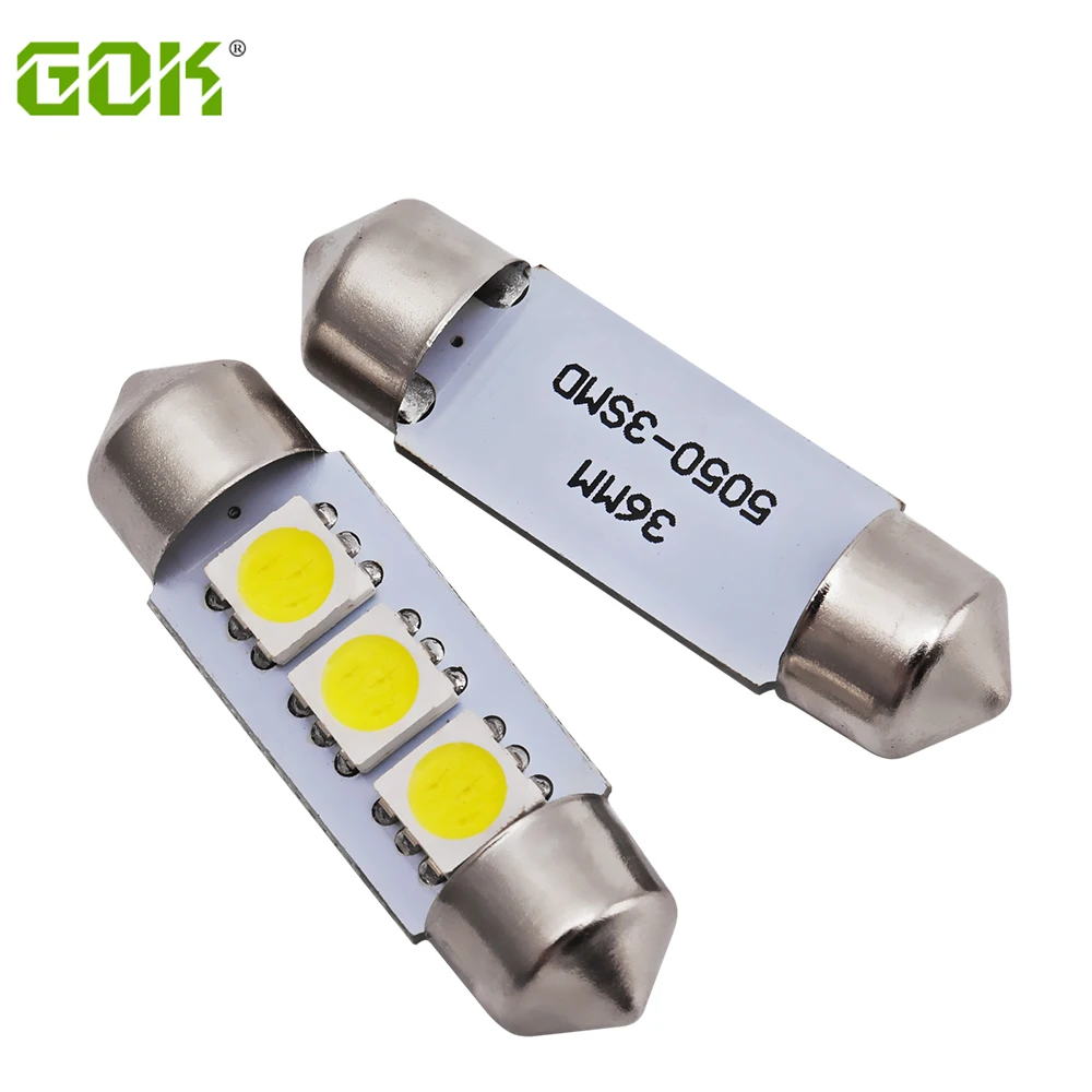 Оптовая продажа 100 шт./лот гирлянда 31 мм 36 39 41 3SMD 5050 SMD C5W светодиодная купольная
