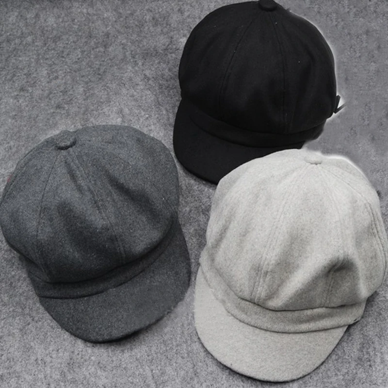 Super warm Fashion Artist Wool Women Beret Hat For Cap Female Casual Dome Bare Chapeu hats Boina | Аксессуары для одежды
