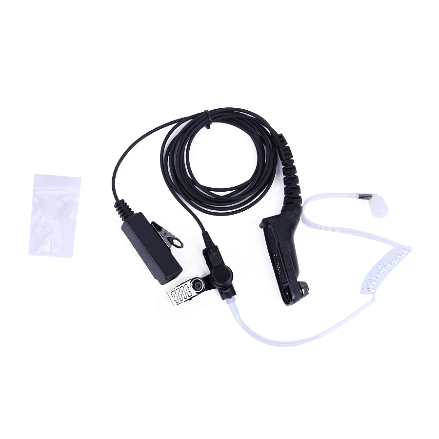 Large PTT Mic Headset Acoustic Tube Earpiece For Motorola DP4800 DP4801 XPR6550 DGP4150 P8268 Walkie Talkie etc.