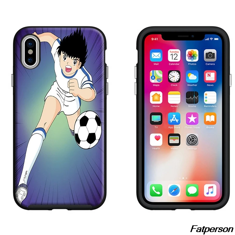 Captain Tsubasa черный мягкий силиконовый чехол для телефона из ТПУ Apple iPhone 7 7plus X 8 8plus 6s