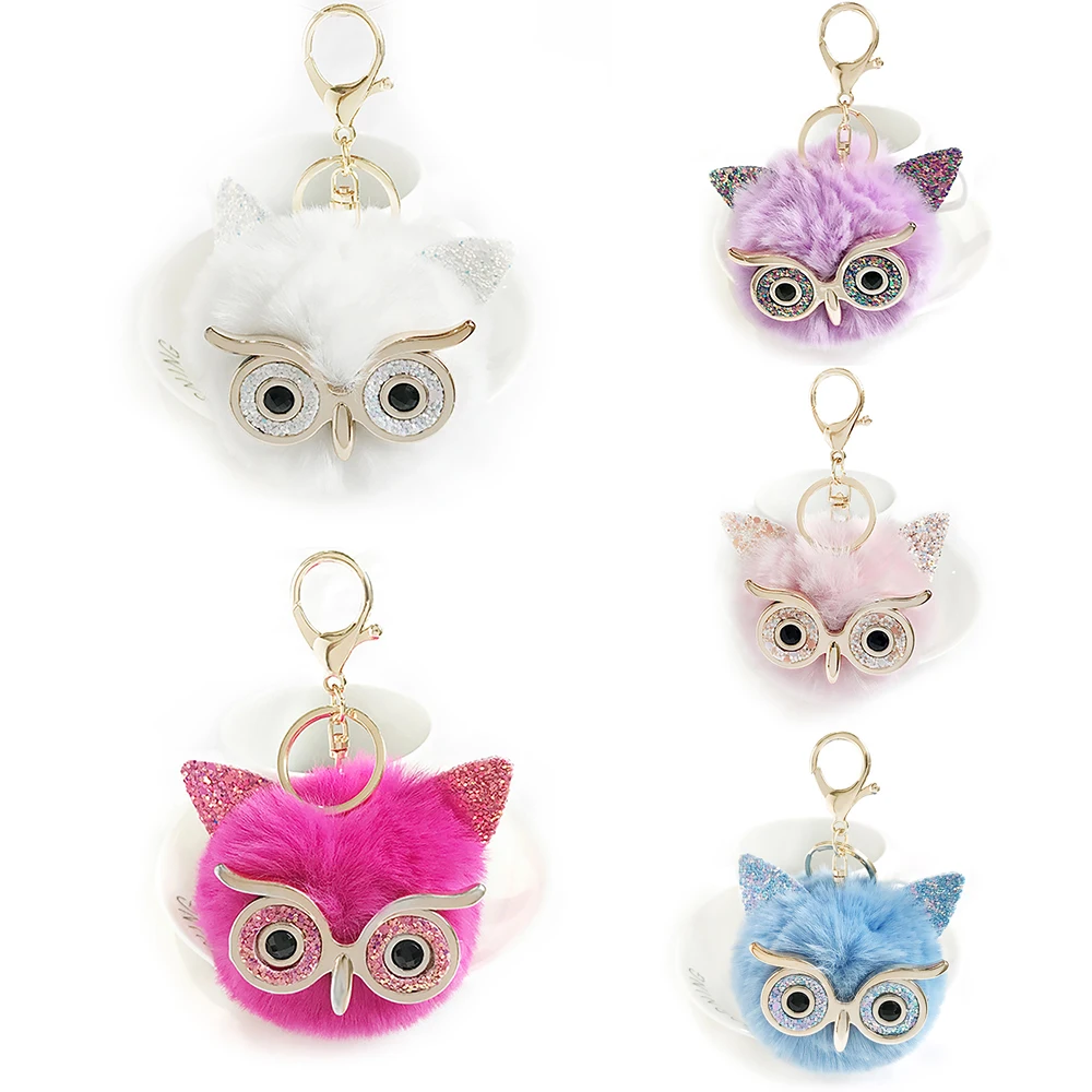 Модная подвеска в виде милой совы искусственная кожа унисекс плюшевый шар брелок