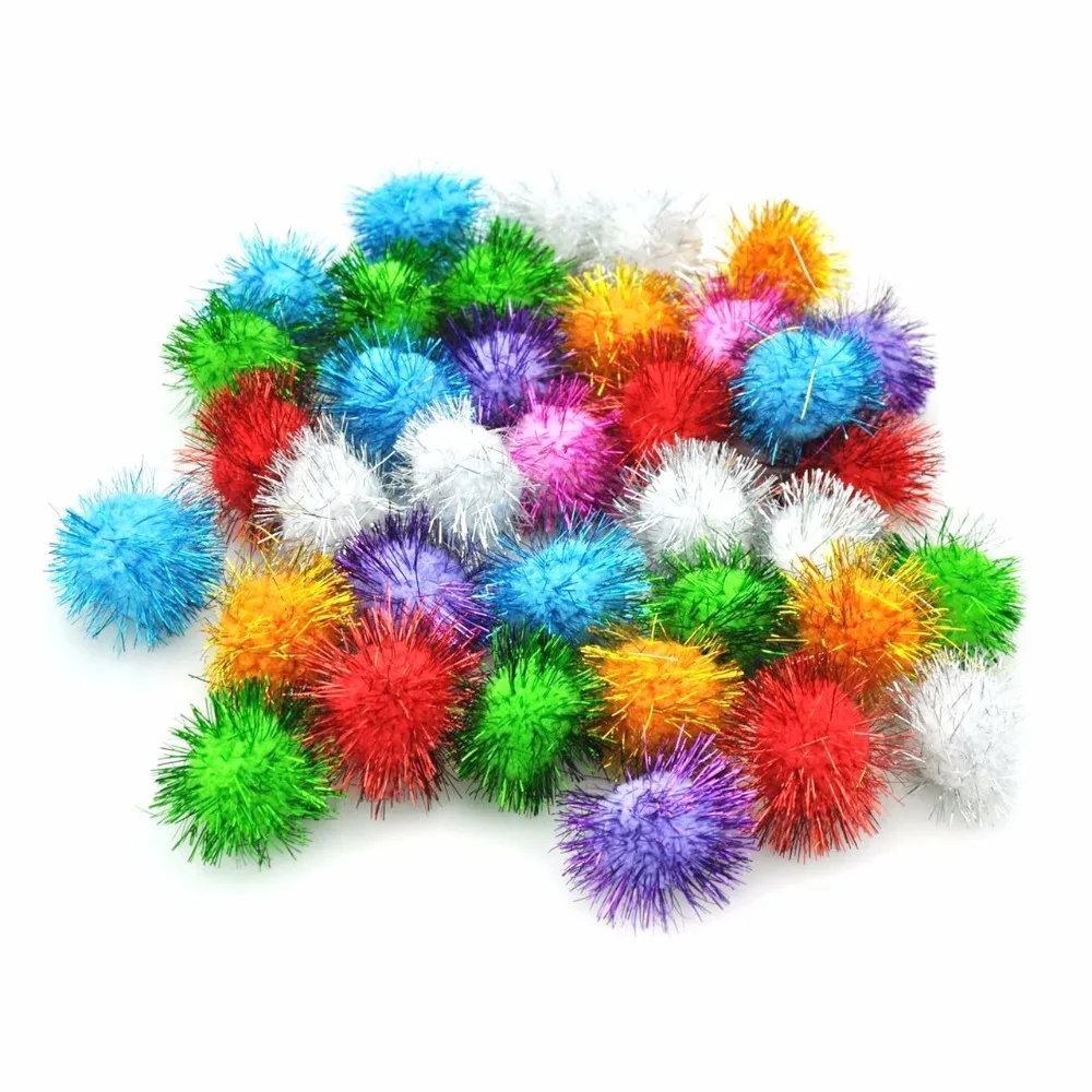 100 шт./упак. Рождество вечерние с декоративными помпонами мягкие пушистые