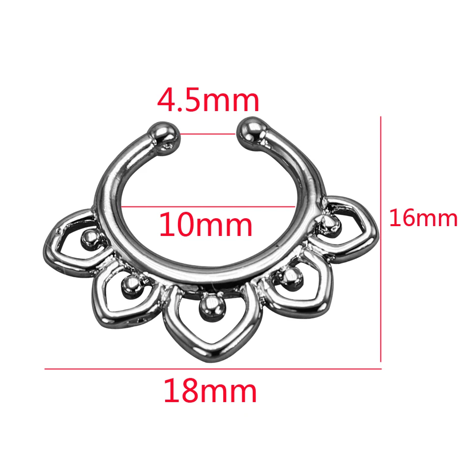 1 шт. модное поддельное пирсинг кольцо в нос зажим перегородка кольца также