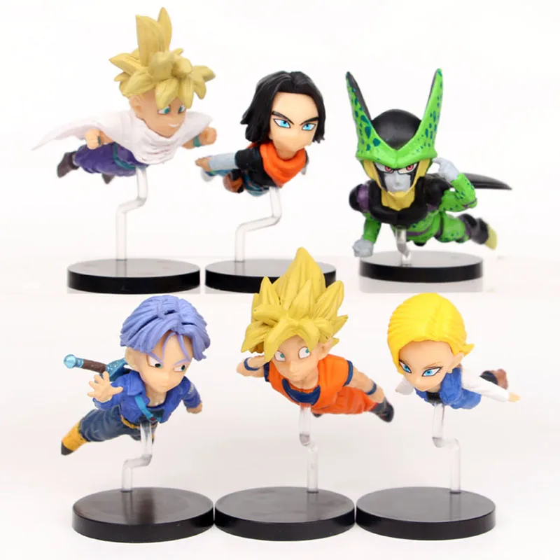 2018 6 шт./компл. Dragon Ball Гоку рисунок игрушки Симпатичные Fly кукла в коротких штанах