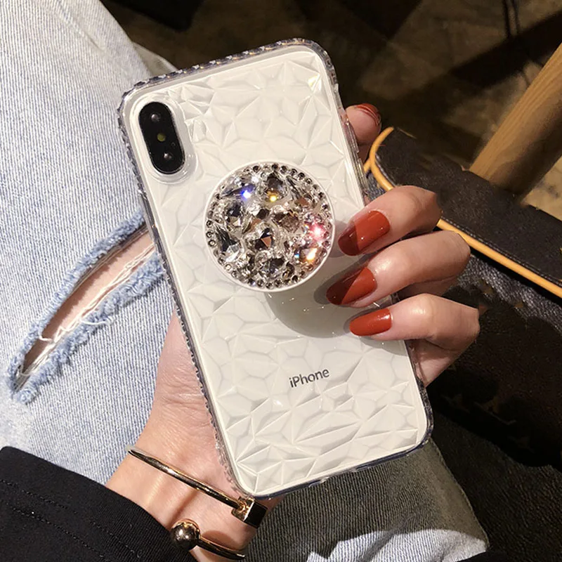 Чехол для Телефона iphone 6 6S Plus чехол со стразами X 8 7 XR XS Max подставка с кольцом