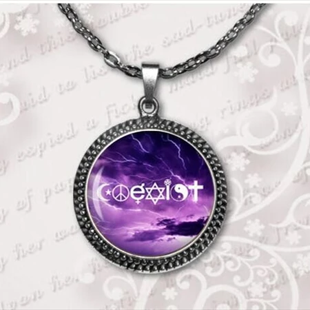 Черный кулон wiccan ожерелье воротник Wicca пентаграмма синий стеклянный кулон cristal colgante Wicca ошейник A-032 HZ1 - Окраска металла: 11