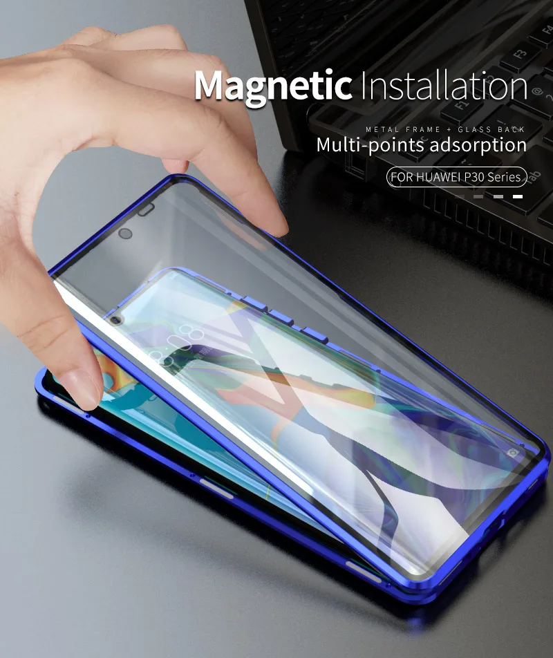 Двусторонний прозрачный стеклянный Магнитный чехол для huawei P30 P20 mate 20 Pro Nova 3i 4 5 Pro 5i Honor 20 Pro 20i V20 Роскошный Полный Чехол