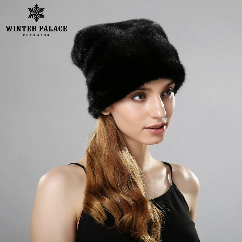 Меховая шапка для зимы весь реального норки Cap 2017 модные женские туфли шапочки