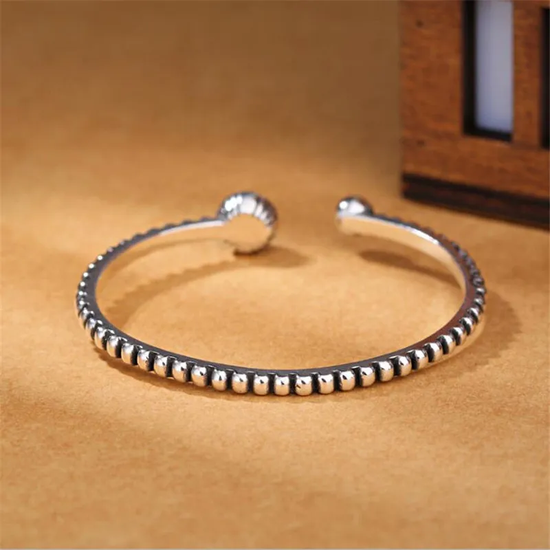 Новые модные тайские серебряные браслеты в стиле ретро из стерлингового серебра