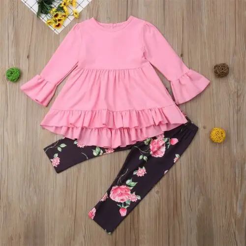 2 шт. топ с оборками и длинные леггинсы для девочек | Мать ребенок