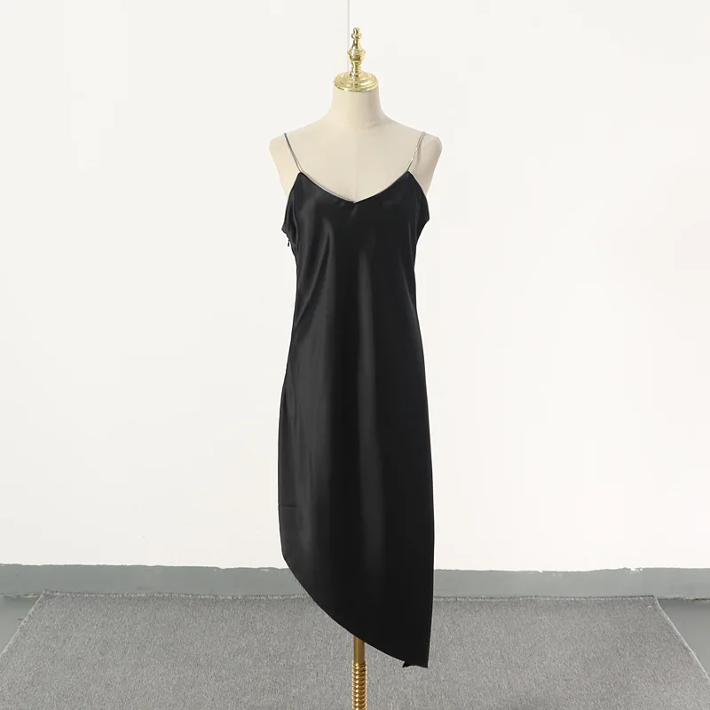 [MENKAY] летнее пляжное платье с асимметричным подолом на молнии открытой спиной