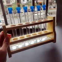 laboratory wooden test tube rack 6 holes with 6piece test tubes diameter 18mm for 10ml test tubes