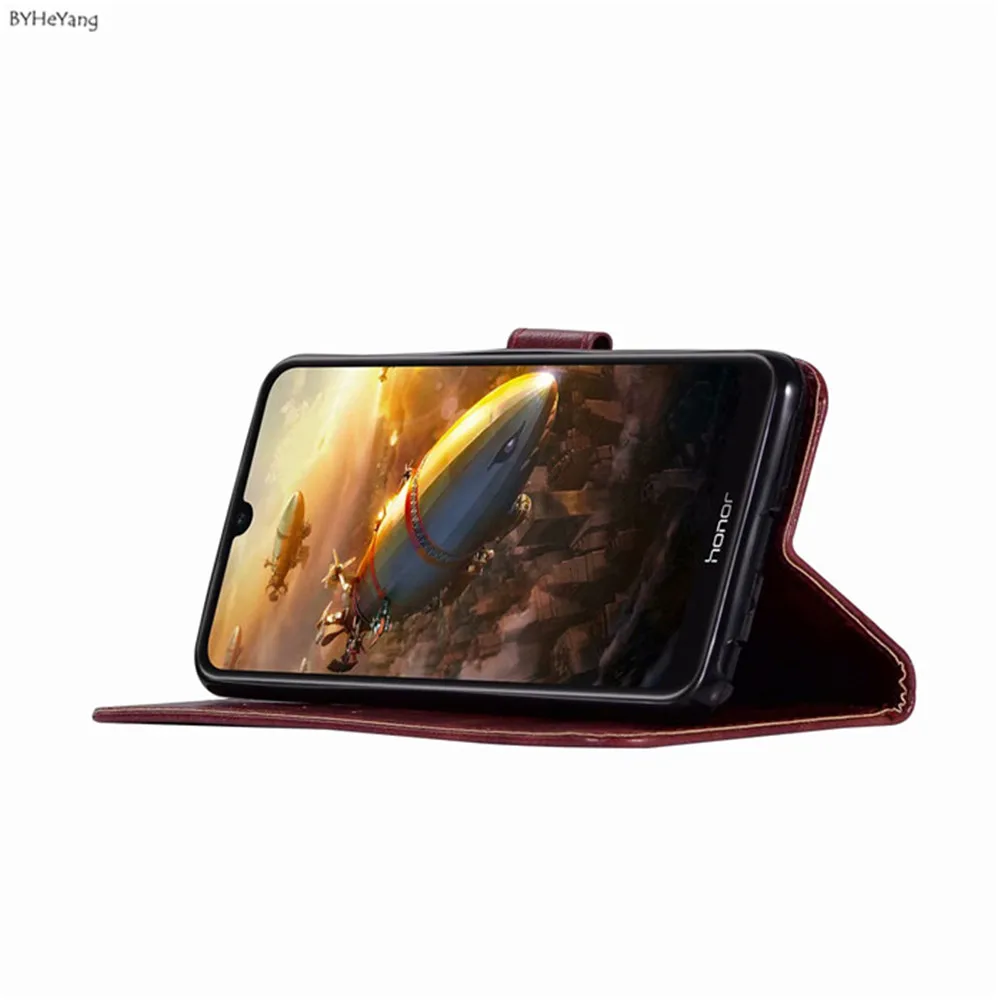 Для Huawei Y6 2019 чехол с откидной крышкой Funda Y7 Pro кожаный чехол-кошелек для Honor 10 lite P30