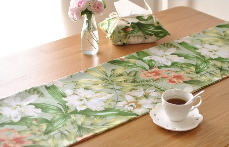 Весенне летняя настольная дорожка с принтом тропических дождевых лесов