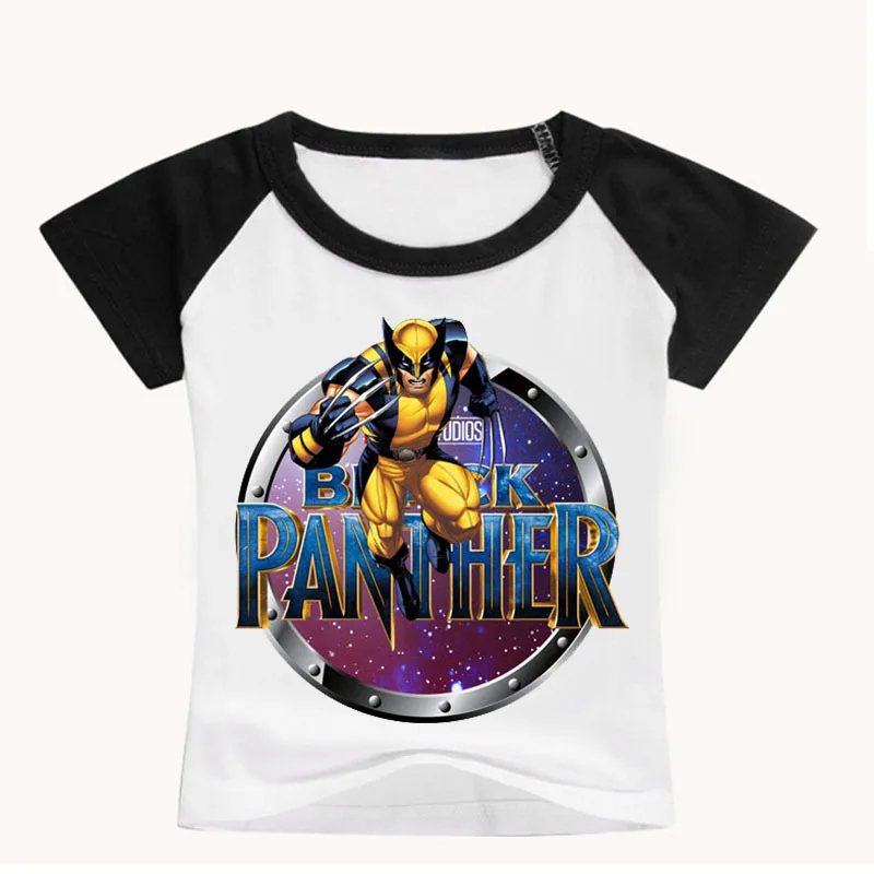 

Summer Baby Boys Summer T Shirt Cartoon Black Panther Printed Kids Short Sleeve Tshirt Marvel Boy Girl Top Tees Children Clothes