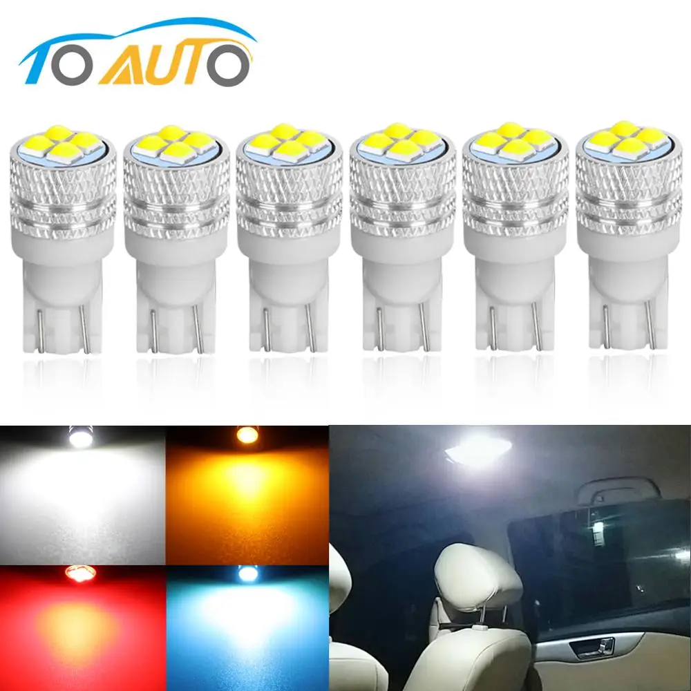 

6Pcs T10 W5W Led Bulb WY5W 194 168 6000K White 12V Auto Led Bulb Car Interior Dome Reading Lamp License Plate Light Clearance