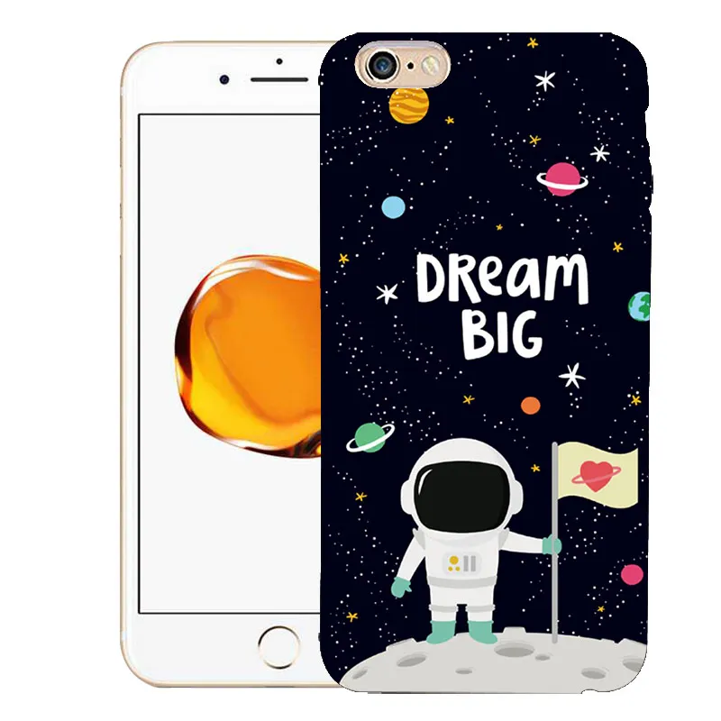 Мягкий черный чехол для телефона iPhoneX 6 5S 7 плюс 8 Луна солнце Космос Мультфильм