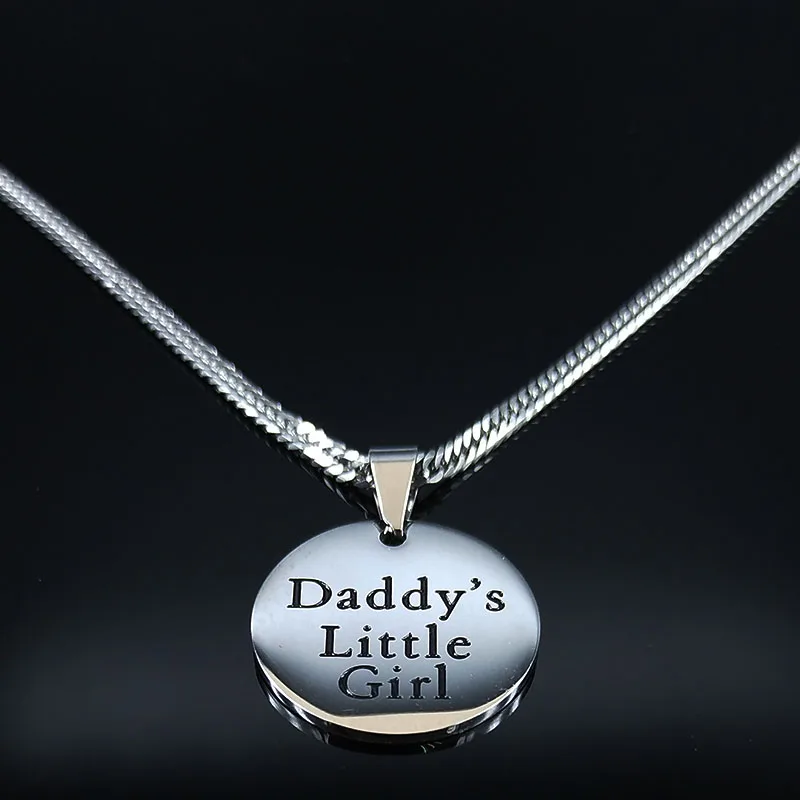 Daddy's Little Girl ожерелье из нержавеющей стали женское серебряное ожерелье с цепочкой и подвесками ювелирные изделия colgantes mujer moda N19203